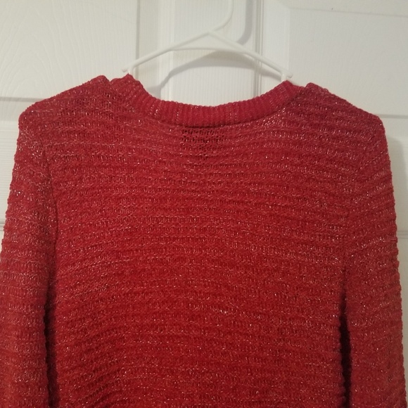 Allison Brittney Cardigan NWOT Small Red Shimmer - Picture 5 of 6